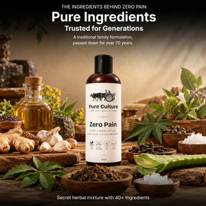 Pure Culture Zero Pain – Traditional Herbal Joint & Mobility Oil for Knee, Back & Joint Care | 100 mL
