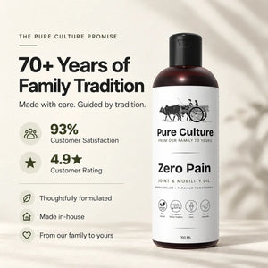 Pure Culture Zero Pain – Traditional Herbal Joint & Mobility Oil for Knee, Back & Joint Care | 100 mL