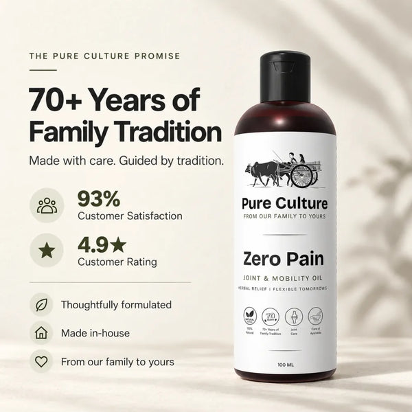 Pure Culture Zero Pain – Traditional Herbal Joint & Mobility Oil for Knee, Back & Joint Care | 100 mL
